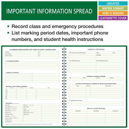 6WPL - 6 Period WIDE Teacher Lesson Plan Book