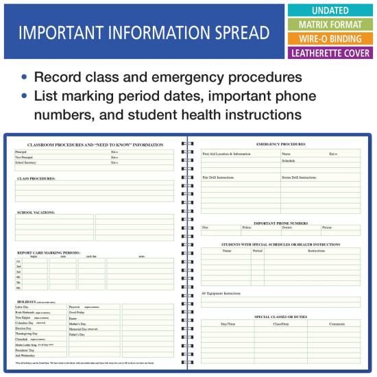 8WPL - 8 Period WIDE Teacher Lesson Plan Book