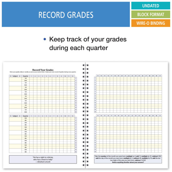 S40 - Undated Student Assignment Planner