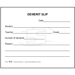113 - Demerit Slip