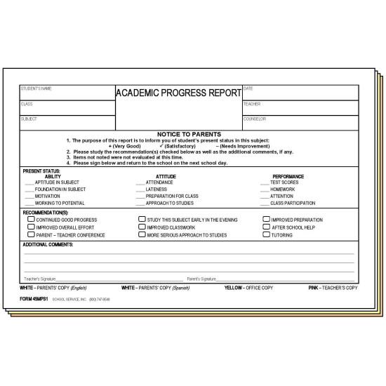 45MPS1 - Academic Progress Report - Bilingual
