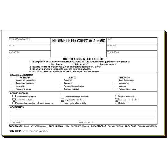 45MPS1 - Academic Progress Report - Bilingual