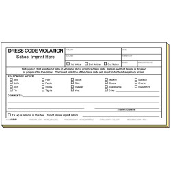 54BS1 - Dress Code Violation - Bilingual w/School Imprint