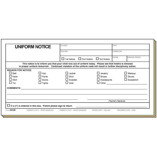 54CS1 - Uniform Notice - Bilingual