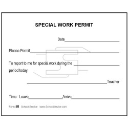 58 - Special Work Permit