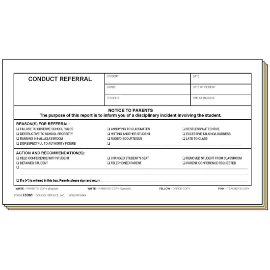 73DS1 - Conduct Referral - Bilingual