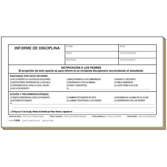 73DS1 - Conduct Referral - Bilingual
