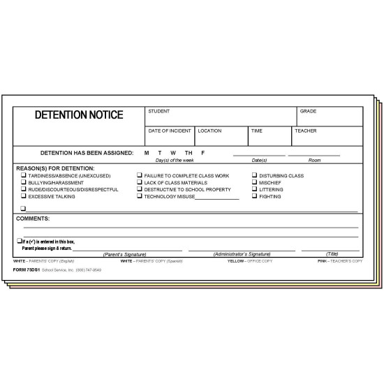 75DS1 - Detention Notice - Bilingual
