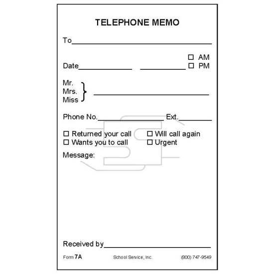 7A - Telephone Memo