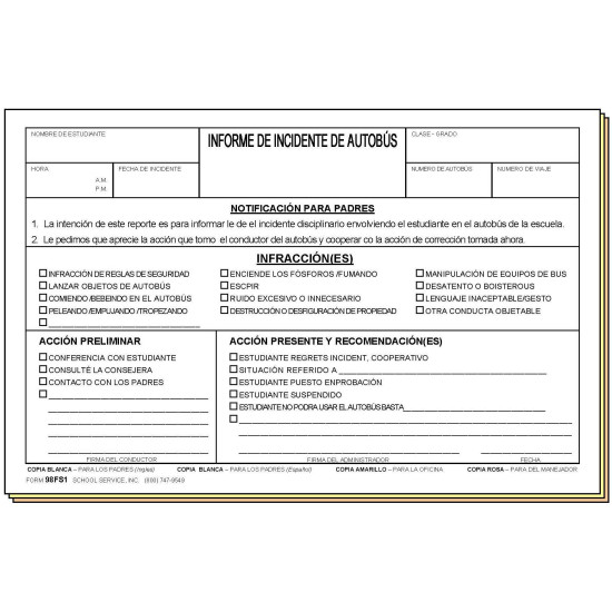 98FS1 - Bus Incident Report - Bilingual