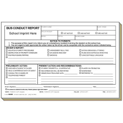 98HS1 - Bus Conduct Report - Bilingual w/School Imprint