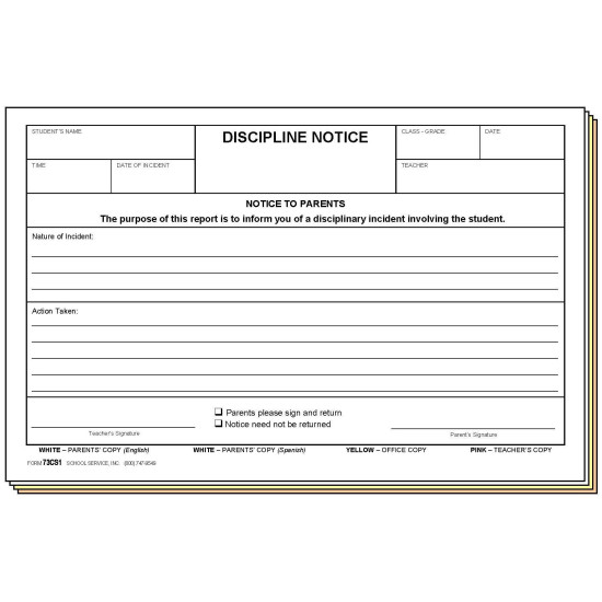 73CS1 - Discipline Notice - Bilingual