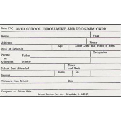17C - High School Enrollment/Program Card