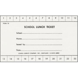 18 - Large 23 Punch School Lunch Ticket