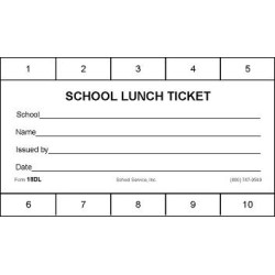 18DL - Large 10 Punch School Lunch Ticket