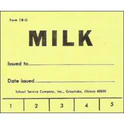 18G - 5 Punch School Milk Ticket