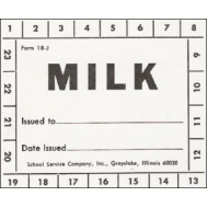 18J - 23 Punch School Milk Ticket