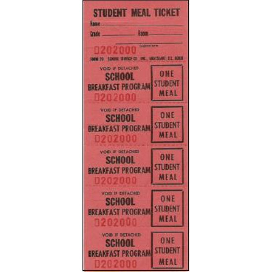 20D, 20E, 20F Breakfast Strip Tickets