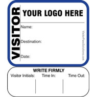 624 - Extra Small Visitor Label Badges Book with Sign-Out Stub
