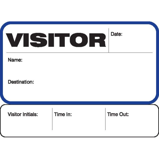 702 - Stock Visitor Label Badges Book with Sign-Out Stub