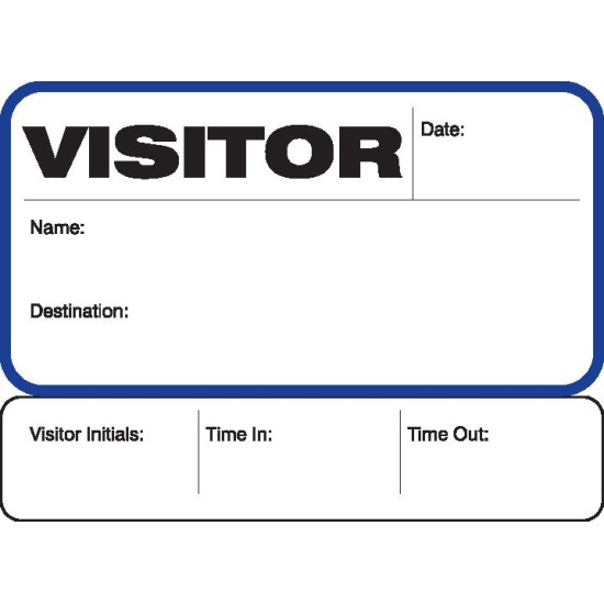 702 - Stock Visitor Label Badges Book with Sign-Out Stub 702 - Stock Visitor Label Badges Book with Sign-Out Stub