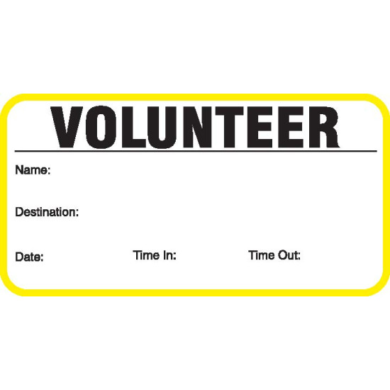 707 - Stock Volunteer Label Badges Book 707 - Stock Volunteer Label Badges Book