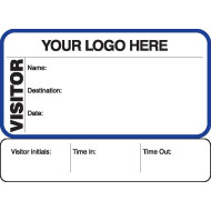 711 - Visitor Label Badges Book with Sign-Out Stub