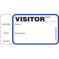 716 - Stock Visitor Label Badges Book with Side Sign-Out Stub