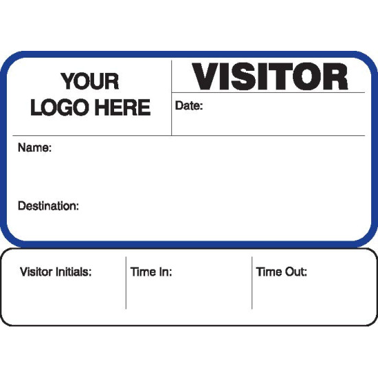 755 - Visitor Label Badges Book with Sign-Out Stub