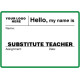 756 - Large Substitute Teacher Label Badges Book