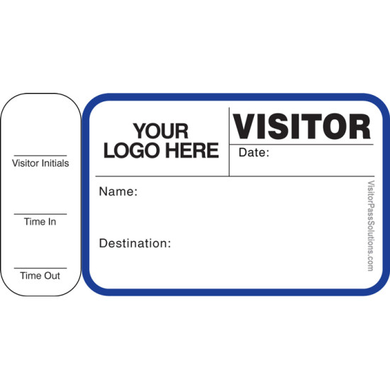 763 - Visitor Label Badges Book with Side Sign-Out Stub