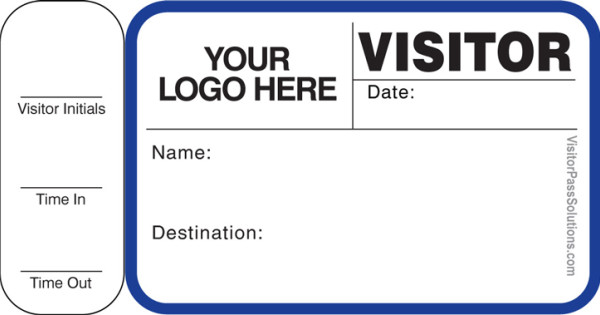 763 - Visitor Label Badges Book with Side Sign-Out Stub