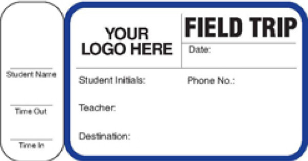 764S - Field Trip Label Badges Book with Side Sign-Out Stub (150 Badges)