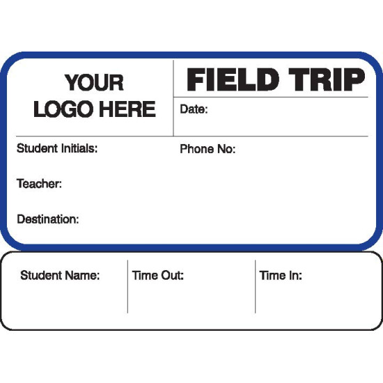 773 - Field Trip Label Badges Book with Sign-Out Stub