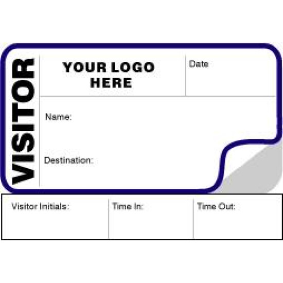 792 - Visitor Label Badges Book with Sign-Out Stub