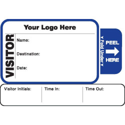 810 - Expiring Visitor Label Badges Book with Sign-Out Stub  