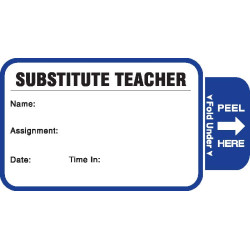 811-SUB - Stock Expiring Substitute Teacher Label Badges Book