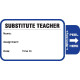 811-SUB - Stock Expiring Substitute Teacher Label Badges Book