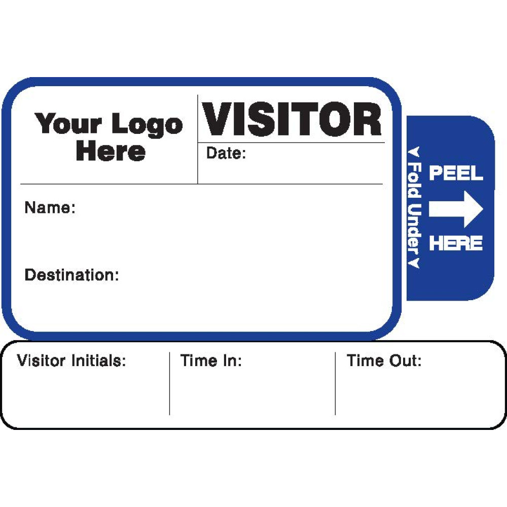 814 - Expiring Visitor Label Badges Book with Sign-Out Stub
