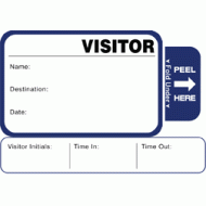 818 - Expiring Visitor Label Badges Book with Sign-Out Stub  