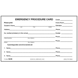 101R - Emergency Procedure Card