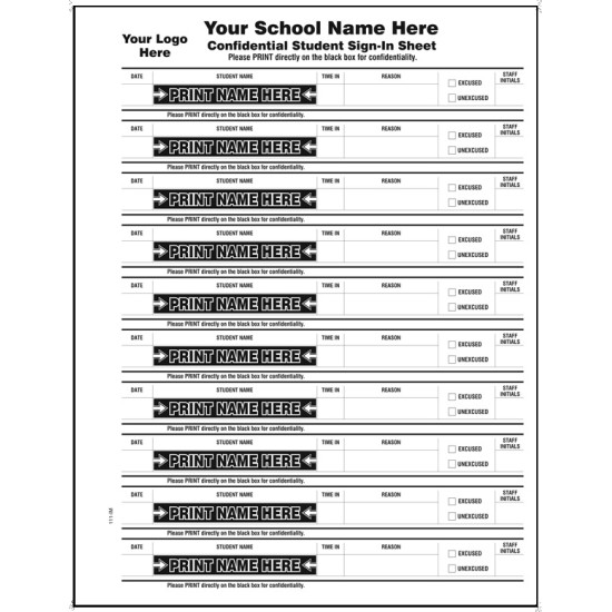 111-IM Confidential Student Sign-In Book 111-IM Confidential Student Sign-In Book