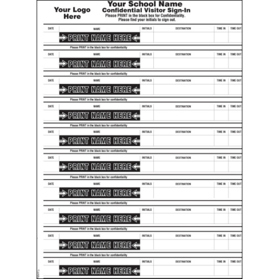 112-IM Confidential Visitor Sign-In Book