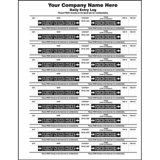 113-IM Confidential Visitor Sign-In Book with Contact Tracing