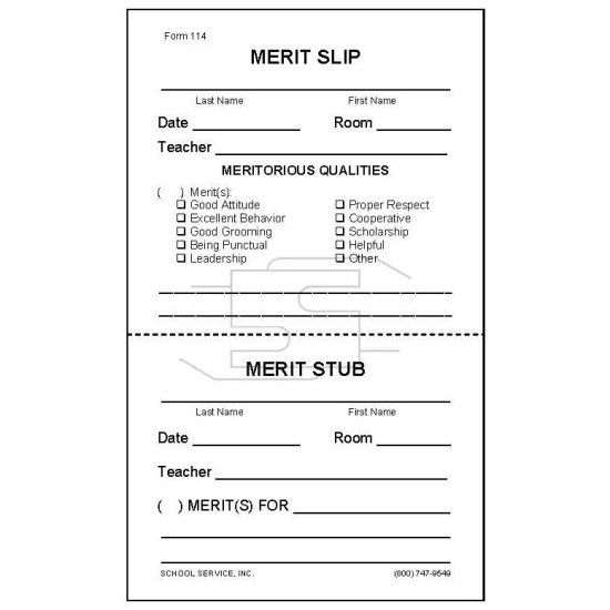 114 - Perforated Merit Slip