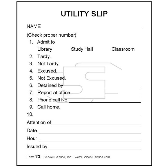 23 - Utility Slip