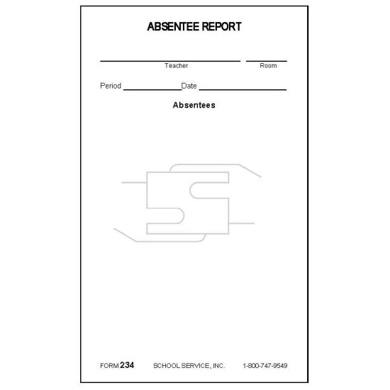 234 - Absentee Report 234 - Absentee Report