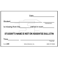 240 - Name Not on Absentee Bulletin