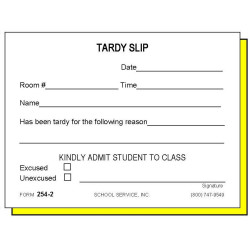 254-2 - Two-Part Tardy Slip
