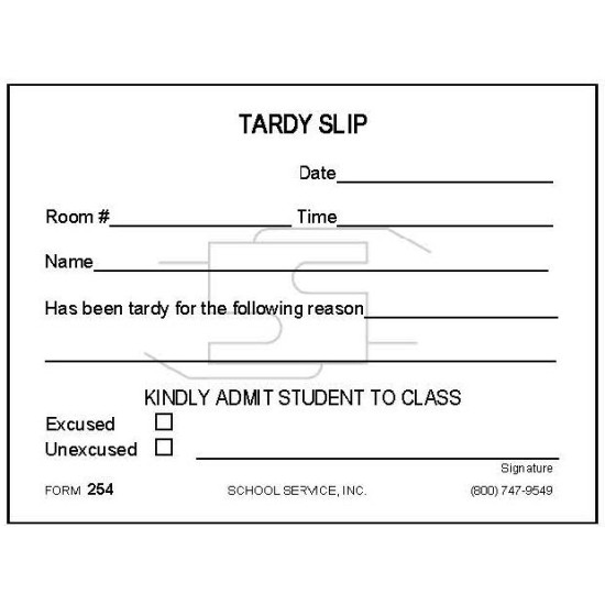 254 - Tardy Slip